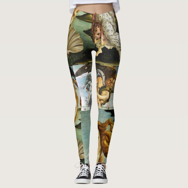 Sandro Botticelli "Die Geburt der Venus - Collage" Leggings (Vorderseite)