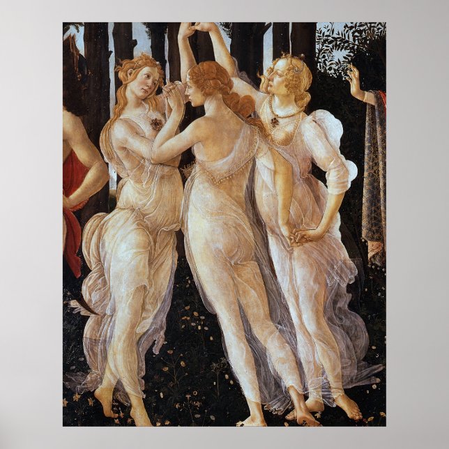 Sandro Botticelli - Drei Graden in Primavera Poster (Vorne)