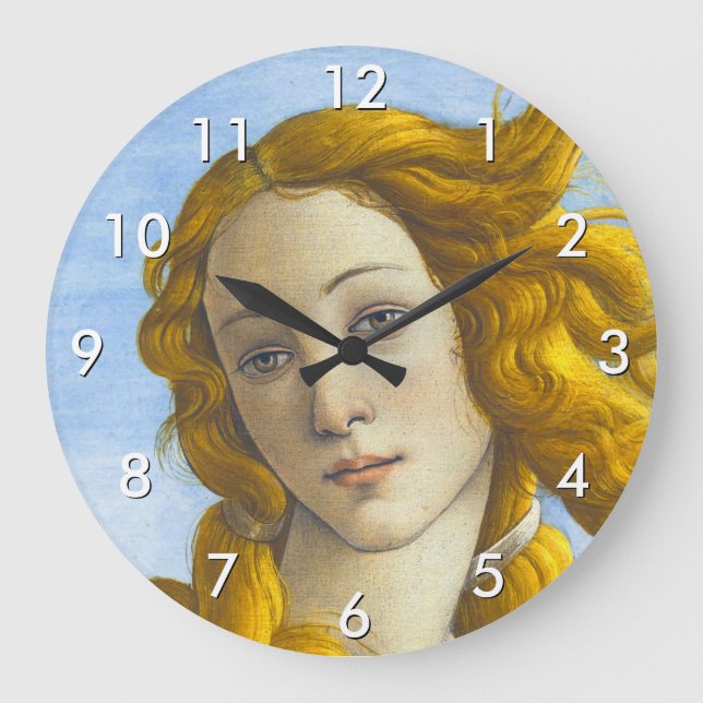 Sandro Botticelli - Geburt der Venus-Details Große Wanduhr (Vorderseite)