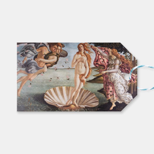 Sandro Botticelli - Geburt der Venus Geschenkanhänger (Vorderseite (Horizontal))