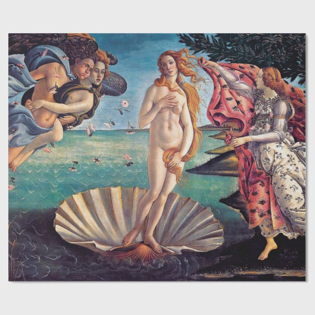 Sandro Botticelli - Geburt der Venus - Kunst der K Geschenkpapier (Flach)