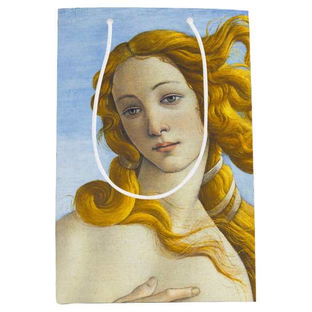 Sandro Botticelli - Geburt der Venus Nah-up Mittlere Geschenktüte (Vorderseite)