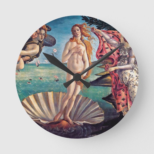 Sandro Botticelli - Geburt von Venus - schöne Runde Wanduhr (Vorderseite)