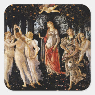 Sandro Botticelli - La Primavera Quadratischer Aufkleber