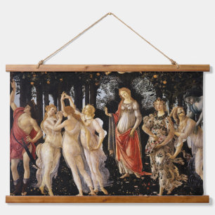 Sandro Botticelli - La Primavera Wandteppich Mit Holzrahmen