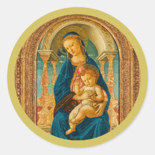 Sandro Botticelli Madonna and Child c 1470 Runder Aufkleber