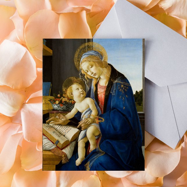 Sandro Botticelli Madonna mit dem Buch Kind Jesus Postkarte (Sandro Botticelli Madonna of the Book Child Jesus Postcard)