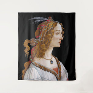 Sandro Botticelli - Portrait von Simonetta Vespucc Wandteppich