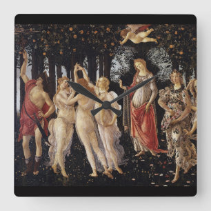 Sandro Botticelli , Primavera（Spring） スクエア壁時計 Quadratische Wanduhr