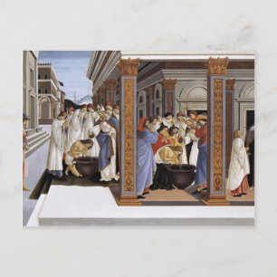 Sandro Botticelli - Taufe des Hl. Zenobius Postkarte