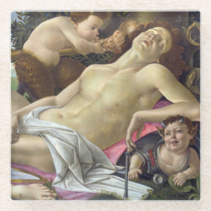 Sandro Botticelli - Venus und Mars, rechts Glasuntersetzer