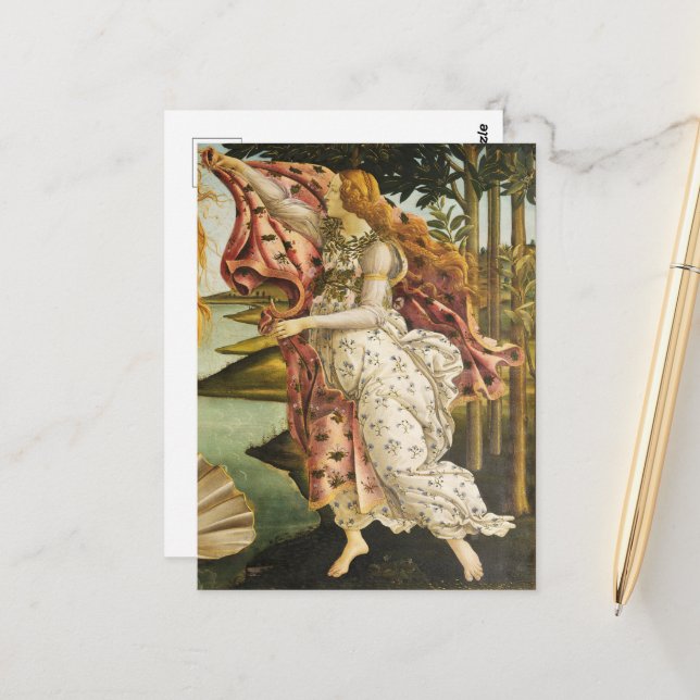 Sandro Botticelli - Willkommen Venus im Land der s Postkarte (Vorderseite/Rückseite Beispiel)