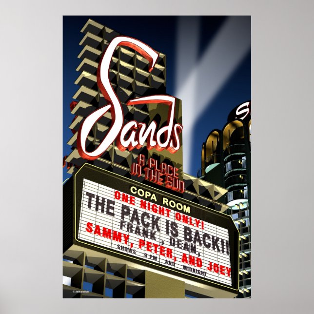 Sands Hotel Las Vegas Retro Art Poster (Vorne)