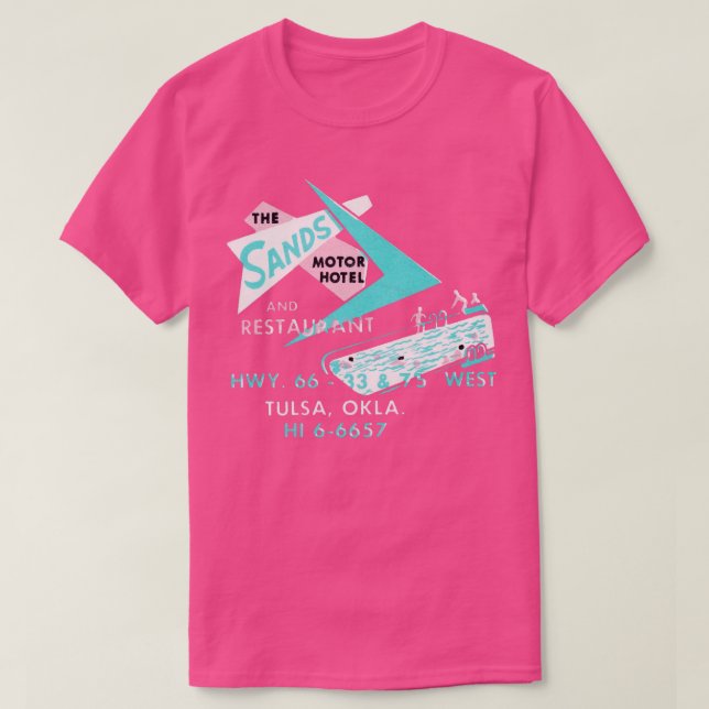 Sands Motor Hotel auf der Route der 50er Jahre T-Shirt (Design vorne)