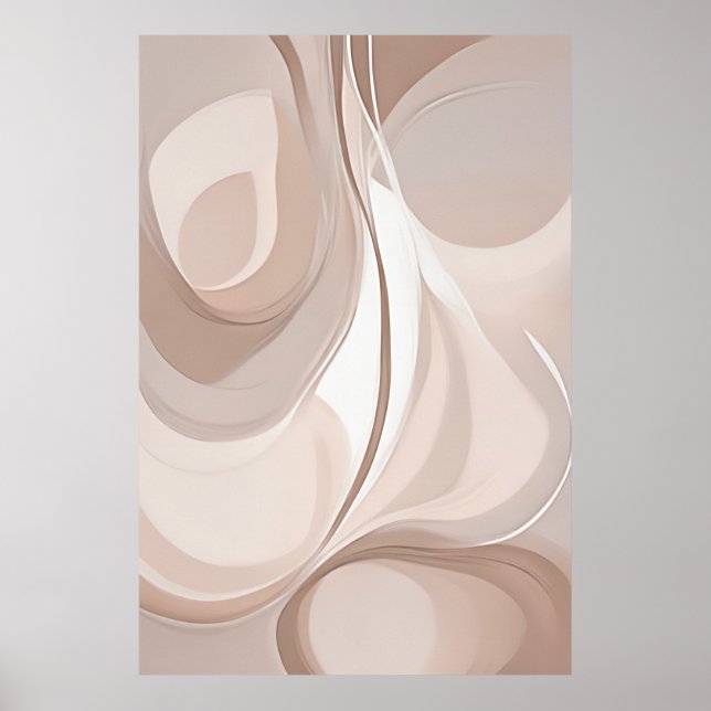 "Sands of Synthesis" | Beige Abstrakte Kunst Poster (Vorne)