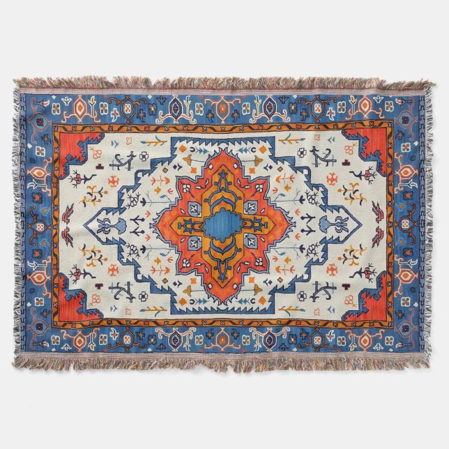 Sands of Time: Heritage Boho Marokkanische Kunst Decke (Vorderseite)