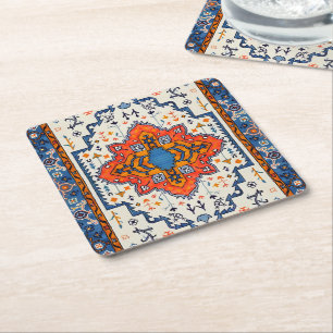 Sands of Time: Heritage Boho Marokkanische Kunst Rechteckiger Pappuntersetzer