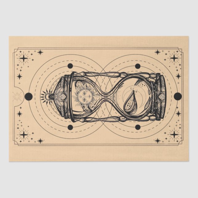 Sands time sun moon Stunden Tarot Card Boote Seidenpapier (Vorderseite)