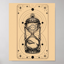 Sands time sun moon Stunden Tarot Karte Poster
