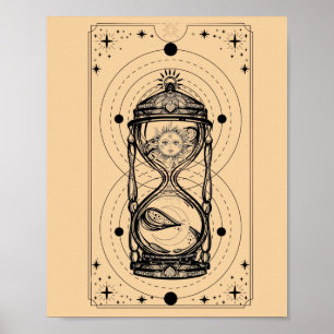 Sands time sun moon Stunden Tarot Karte Poster