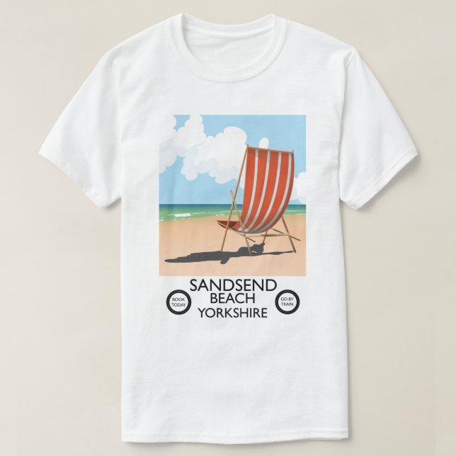 Sandsend Beach yorkshire Beach Poster T-Shirt (Design vorne)