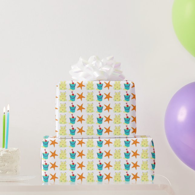 Sandspielzeug Sandcastle Starfish Schuppenschwanz Geschenkpapier (Partygeschenke)