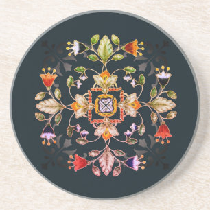 Sandstein-Bar-Unterlage - Fiori Dark Getränkeuntersetzer