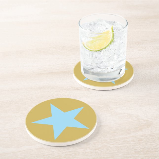Sandstein  Gold mit BlueStar Getränkeuntersetzer (Seite)