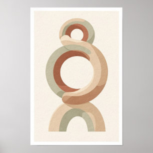 Sandstein-Kreise-Sage-Terrakotta-Abstrakt-Poster Poster