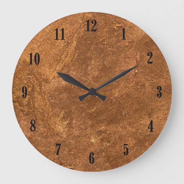 Sandstein mit schwarzen Zahlen Wall Uhr (Vorderseite)