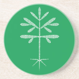 Sandstein-Untersetzer in Grün mit weißem Splint Getränkeuntersetzer