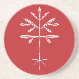 Sandstein Untersetzer in Rot mit weißem Sapling