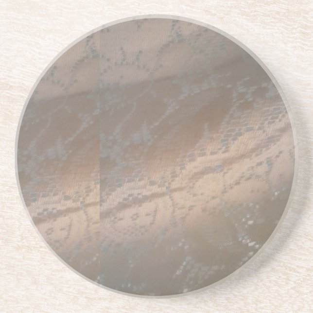 Sandstein Untersetzer mit Beige-Swirl-Design (Vorne)