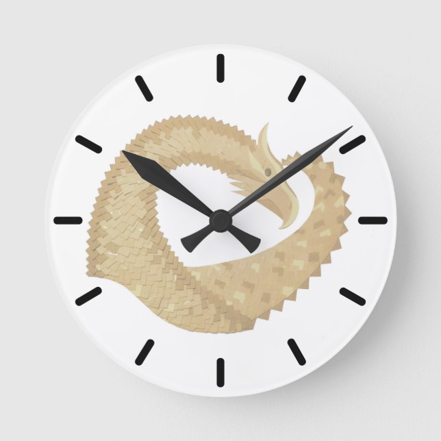 Sandsteindrache Runde Wanduhr (Vorderseite)