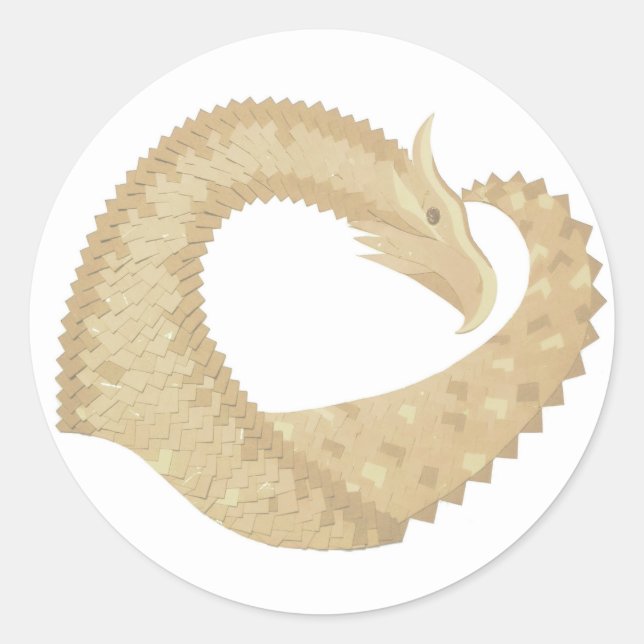 Sandsteindrache Runder Aufkleber (Vorderseite)