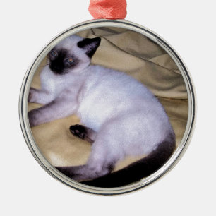 Sandsteintierkunst-Haustier der siamesischen Katze Ornament Aus Metall