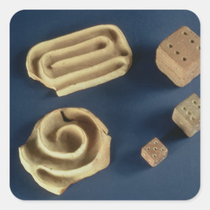 Sandsteinwürfel und Terrakottalabyrinthspiel, Quadratischer Aufkleber