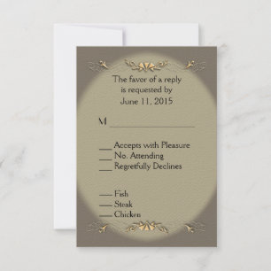 Sandstone and Gold Menu UAWG RSVP Karte