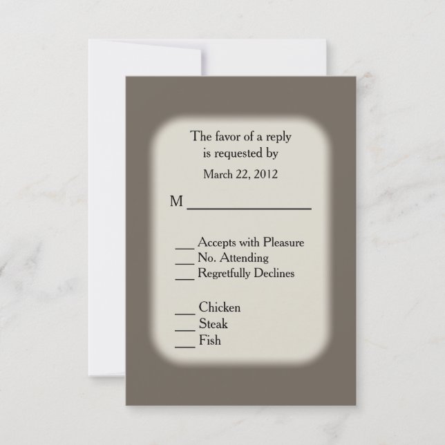 Sandstone Brown UAWG with Menu Choice RSVP Karte (Vorderseite)