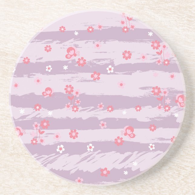 Sandstone Coaster – Butterfly Garden Getränkeuntersetzer (Vorne)