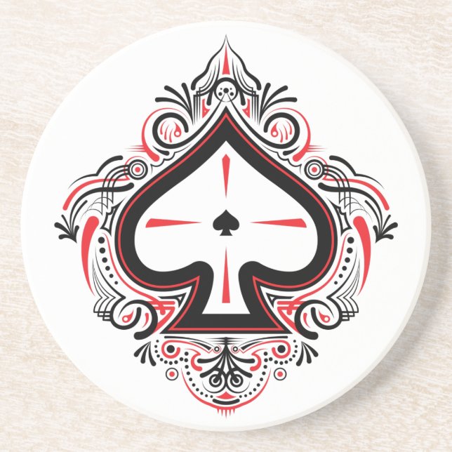 Sandstone Coaster — Spades Getränkeuntersetzer (Vorne)