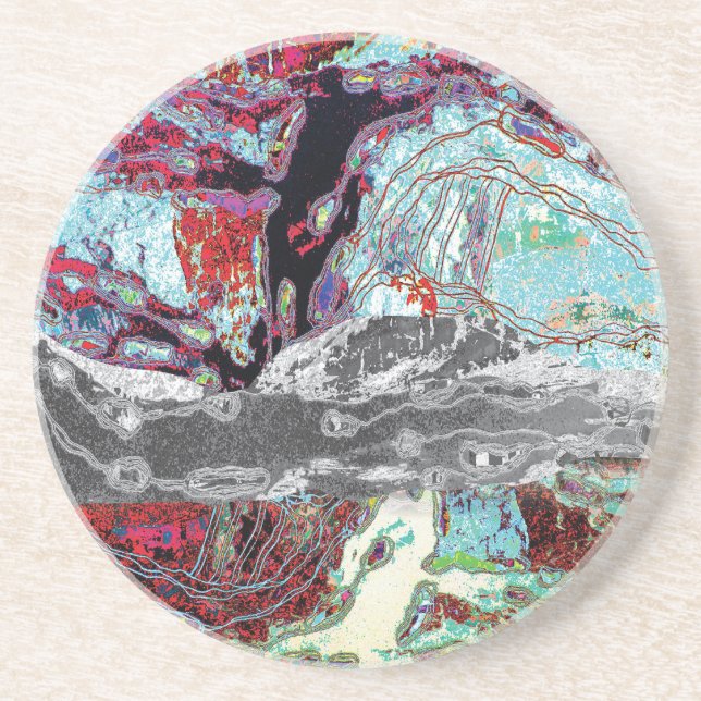 Sandstone Coaster – Strata Pulse Getränkeuntersetzer (Vorne)