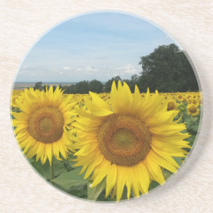 Sandstone Coaster with Sunflower Getränkeuntersetzer