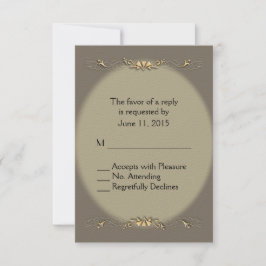 Sandstone Gray and Gold UAWG RSVP Karte