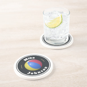 Sandstone Untersetzer - Custom Beach Ball (Name hi