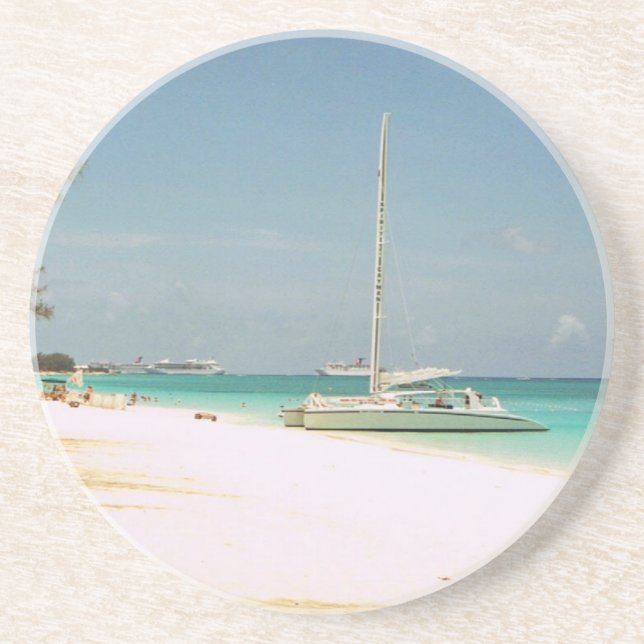 Sandstone Untersetzer mit Cayman Island Scene (Vorne)