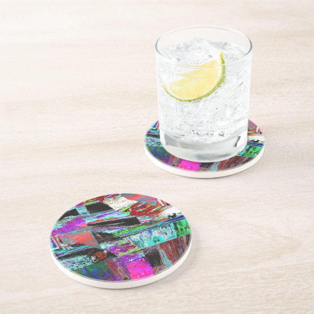 Sandstone Untersetzer – Neon Pulse (Seite)