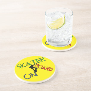 Sandstone Untersetzer - Skater an Bord