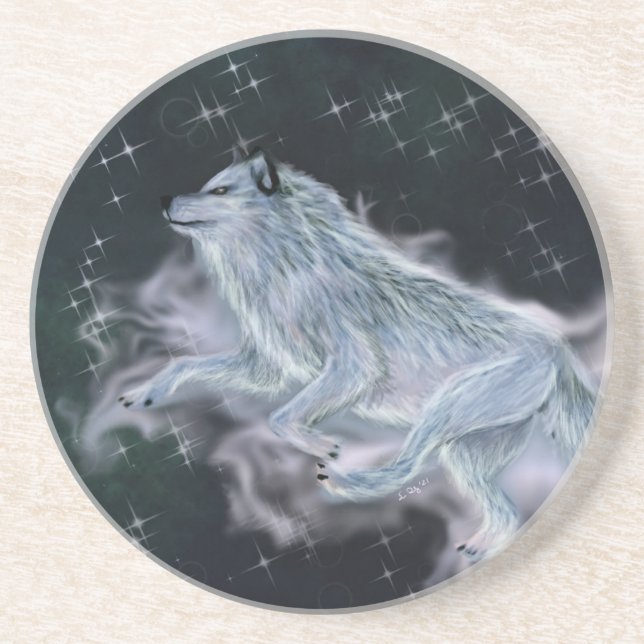 Sandstone Untersetzer - Spirit Wolf (Vorne)
