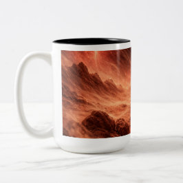 Sandstorm on Orange Planet Zweifarbige Tasse